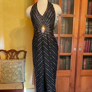 Liquid beaded gown pageant prom